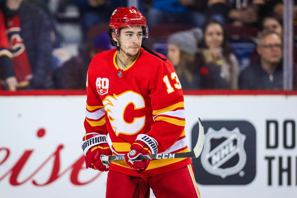 Calgary Flames left wing Johnny Gaudreau (13) 