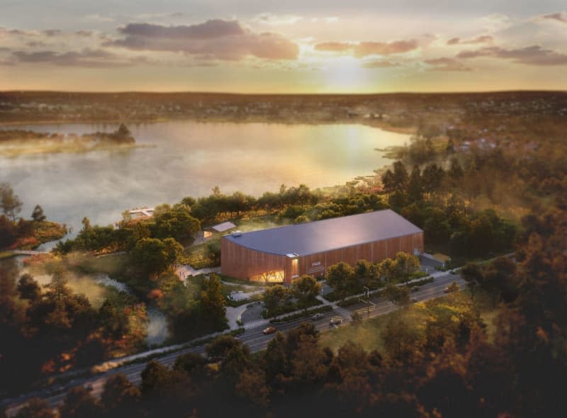 In the middle of "country" The new canoe museum is located between Toronto and Ottawa on the shores of Little Lake in Peterborough.  Unity Design Studio/dpa