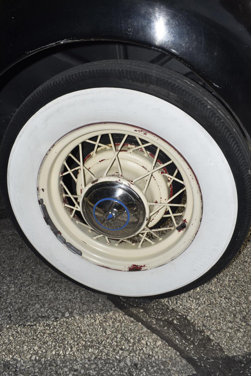 Have you ever seen a whitewall wider than this one on the 1935 Ford owned by Martinsville's Roger Stiles?