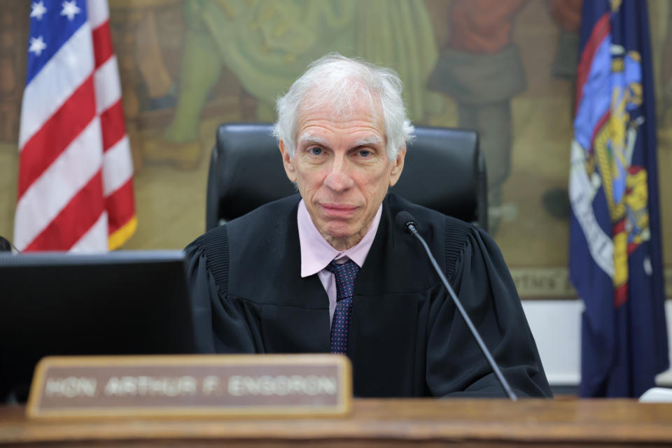 Judge Arthur F. Engoron in his robe seated at the bench. 