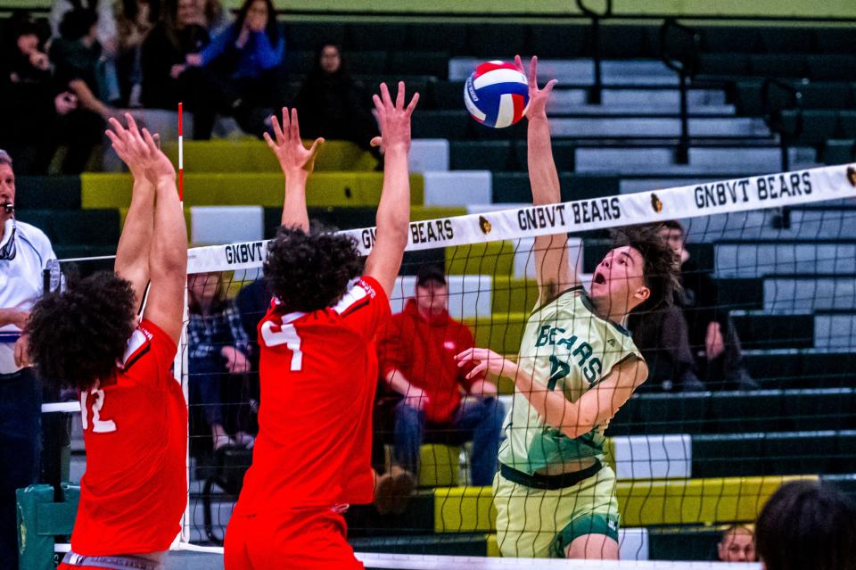 GNB Voc-Tech's Jack Gwozdz goes for the kill.