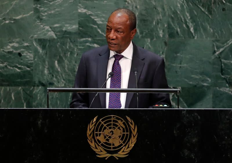 Guinea's President Alpha Conde addresses the 74th session of the United Nations General Assembly at U.N. headquarters in New York City, New York, U.S.