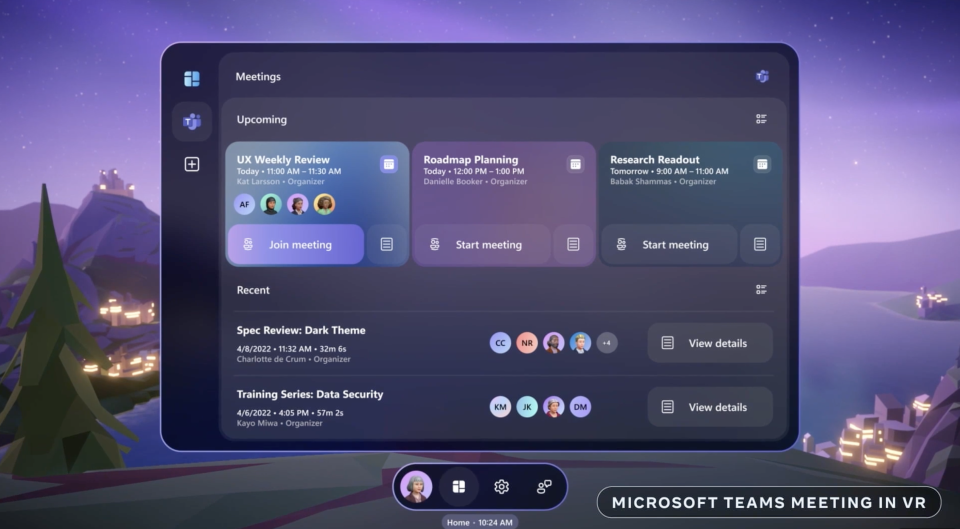 An image of Microsoft Teams in VR, from Meta Connect. 