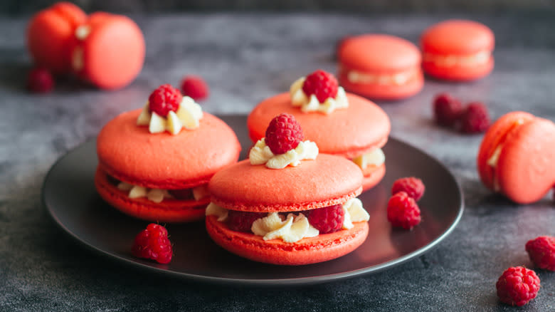 macarons displayed on plate