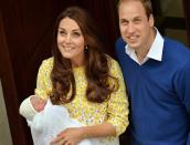 <p>The newborn was cradled by her mother on the steps of the Lindo Wing when she was born on May 2 2015.</p>