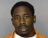 This image provided by the Bibb County Sheriff’s Office shows Chavis Demaryo Stokes. Stokes is one of four men who was being held in a central Georgia jail and escaped through a damaged window and a cut fence early Monday, Oct. 16, 2023. (Bibb County Sheriff’s Office via AP)