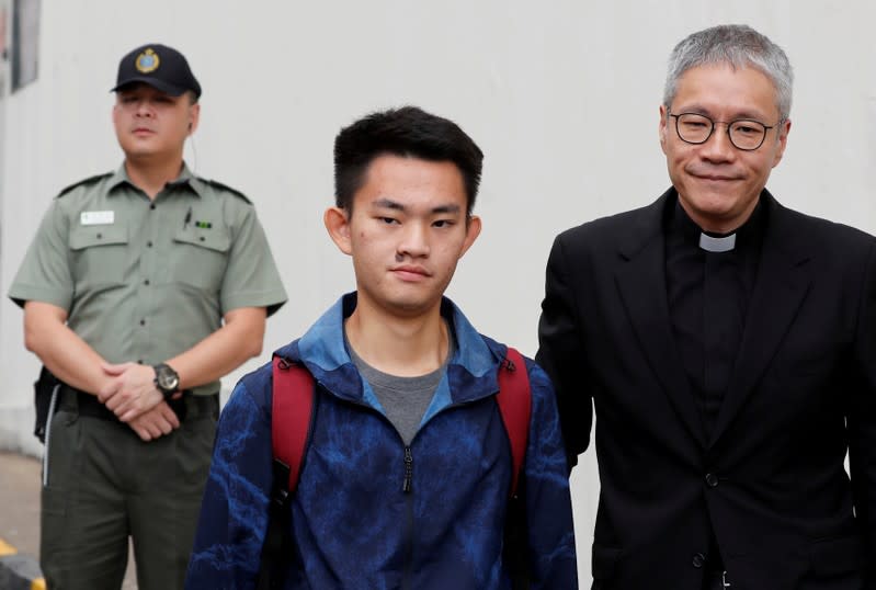 Chan Tong-kai, a Hong Kong citizen who was accused of murdering his girlfriend in Taiwan last year, leaves from Pik Uk Prison, in Hong Kong