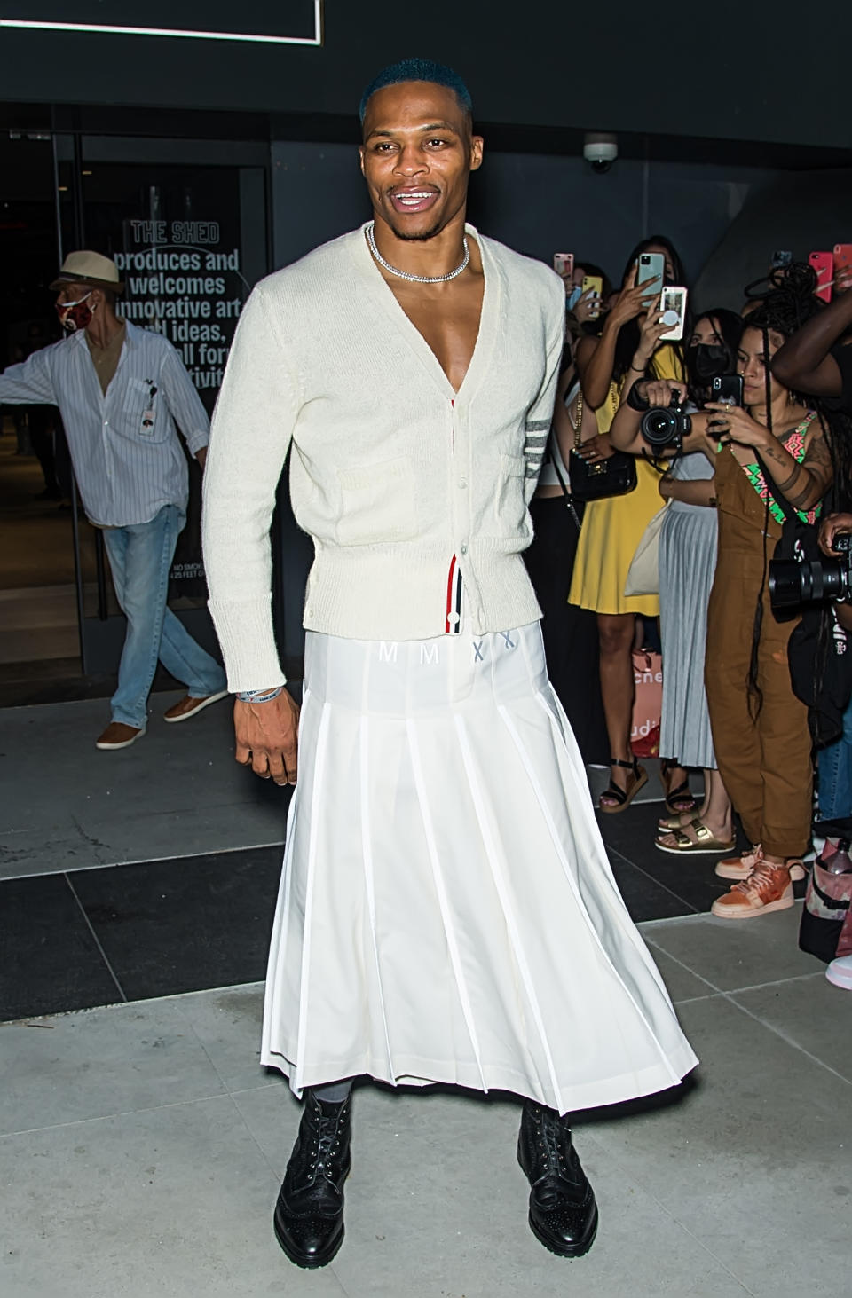 Russell Westbrook is spotted at Thom Browne Spring 2022 show during New York Fashion Week in New York City - Credit: Ouzounova / SplashNews.com