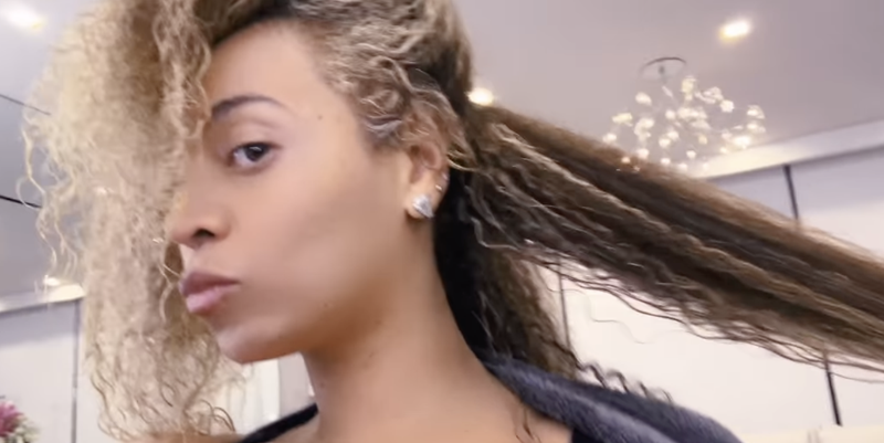 beyonce reveals natural hair length