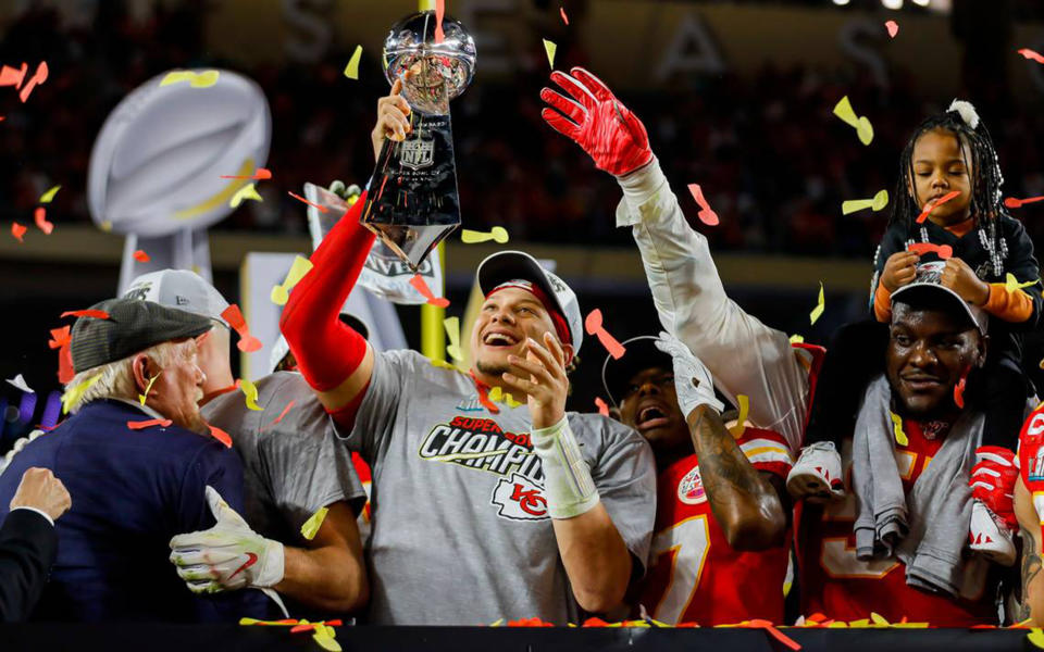 Patrick Mahomes is looking for a repeat of the 2022 NFL season in 2023. (Charles Trainor Jr./Miami Herald/Tribune News Service via Getty Images)