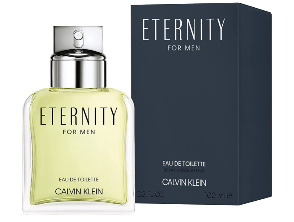 ETERNITY para hombres de Calvin Klein. Es una Eau de Toilette en presentación de 3.4 oz. / Imagen: Amazon México
