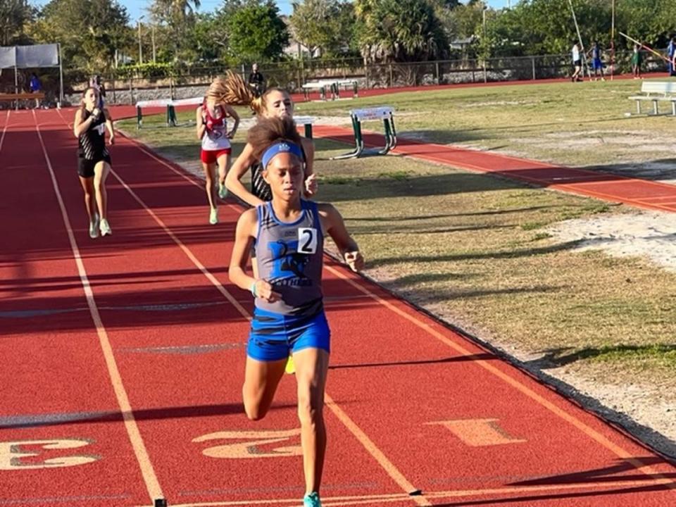 Dillard’s Christiana Coleman won the 1600 and 3200 races and was the first leg of the winning 4x800 for the Panthers at the BCAA track and field championships on Friday at Blanche Ely High.