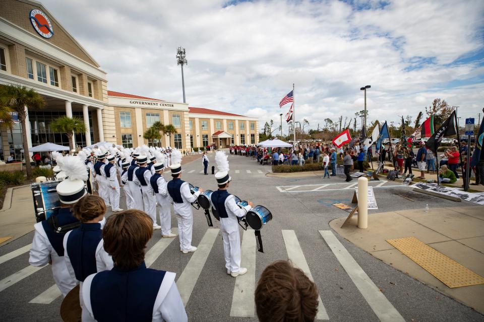 Panama City's Veterans Day Parade in 2021 ended with a service at the government center.