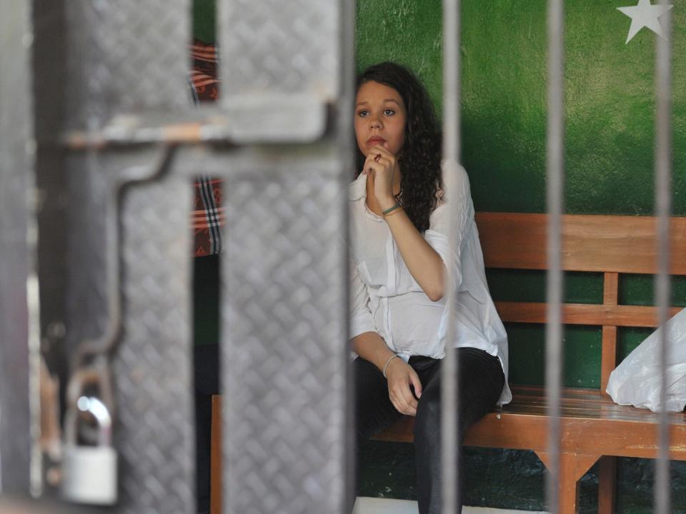 Heather Mack behind bars in Indonesia (Getty)