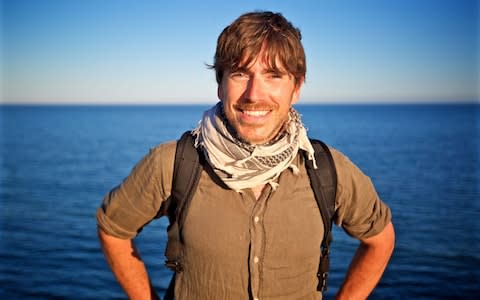 Simon Reeve on his travels filming - Credit: Craig Hastings/BBC