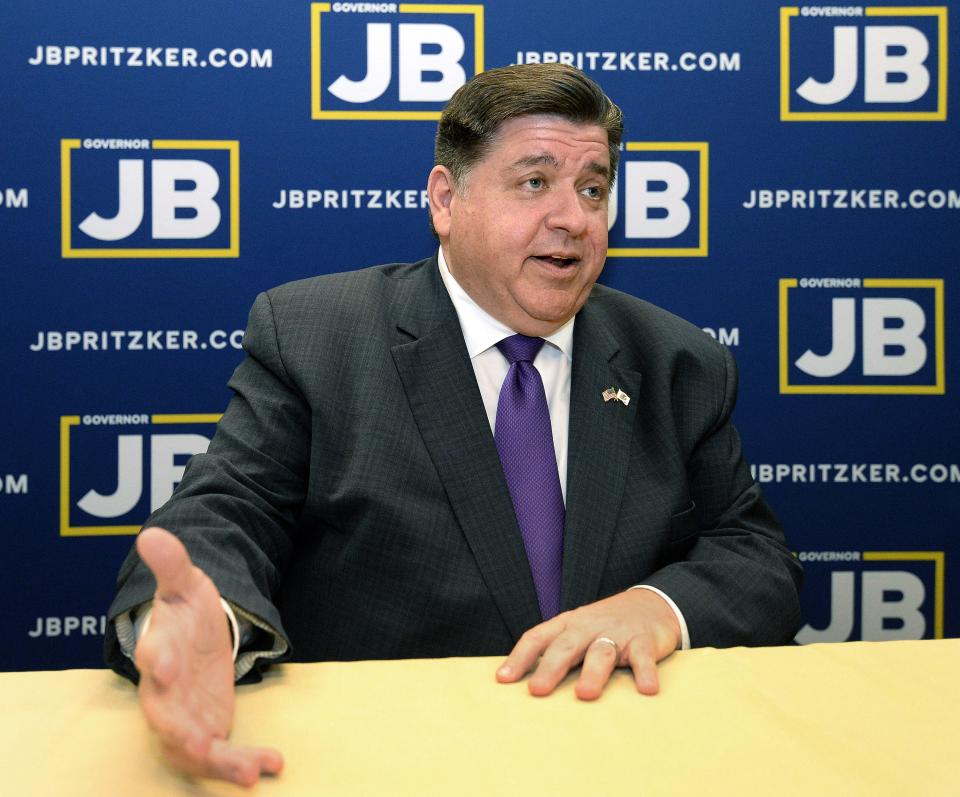 Illinois Gov. JB Pritzker at the Crowne Plaza in Springfield Thursday June 30, 2022.