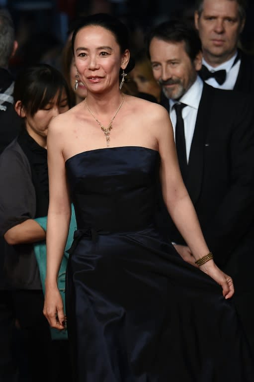 Japanese director Naomi Kawase arrives for the screening of the film 'Shan He Gu Ren' (Mountains May Depart), at the 68th Cannes Film Festival in south-eastern France, in May 2015