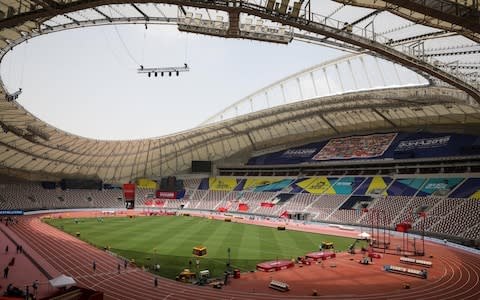 General interior view of the Khalifa International Stadium in Doha, Qatar - Credit: YAHYA ARHAB/EPA-EFE/REX