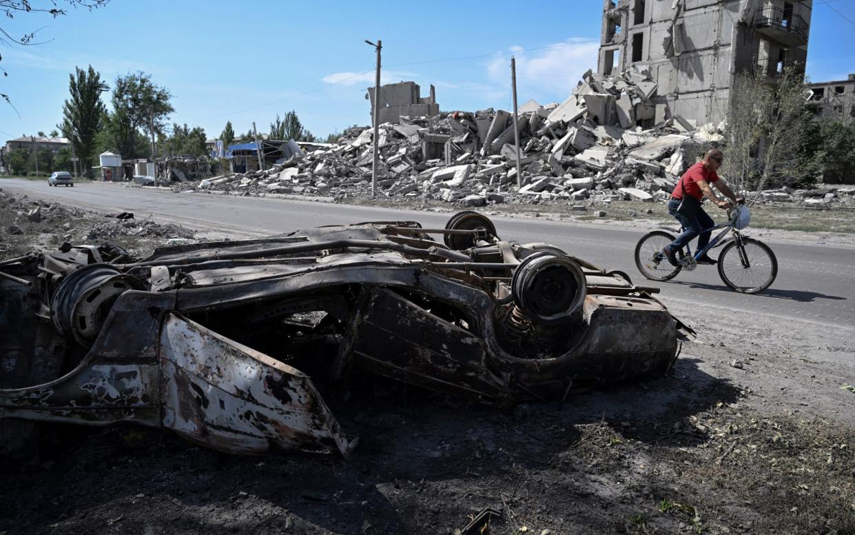 Ukrainian civilians flee areas close to the front line as Russian troops steadily seize more territory across the eastern Donetsk region