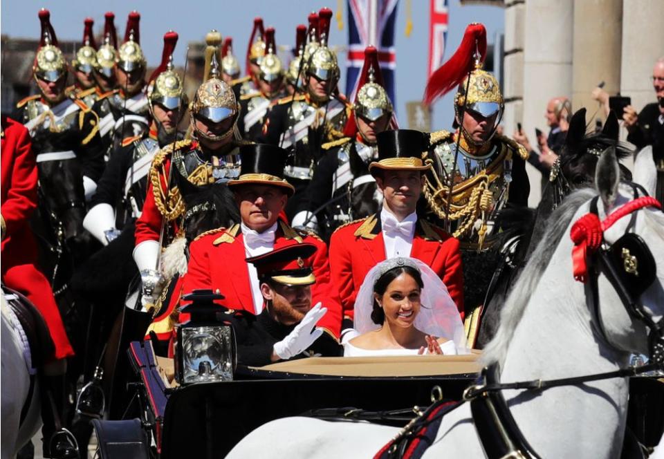 Prince Harry and Meghan Markle on their wedding day