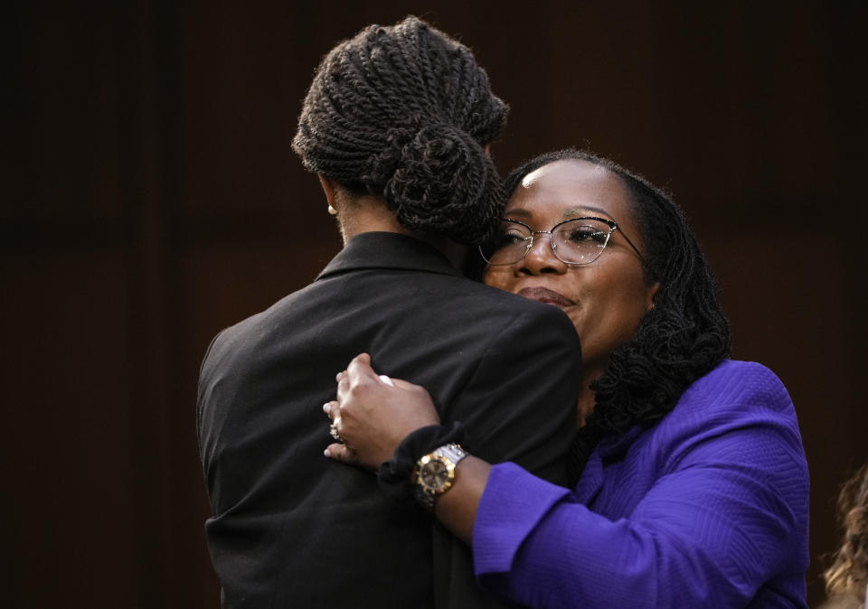 Supreme Court nominee Judge Ketanji Brown Jackson with professor Lisa Fairfax 