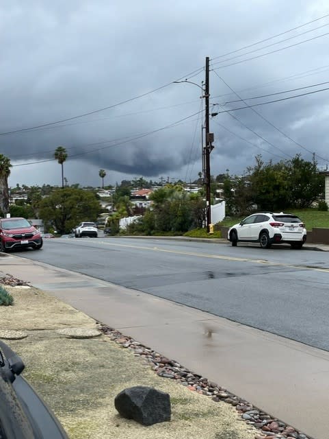 A possible wall cloud forming over Chula Vista around noon on Feb. 6, 2024. (Courtesy of Kristen Elliot)