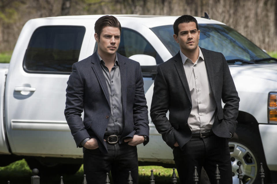 Josh Henderson and Jesse Metcalfe in the "Dallas" Season 2 episode, "Legacies."