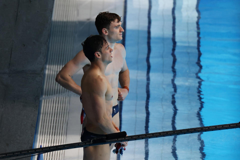 英國跳水王子戴利與搭擋Matty Lee，參加2020東京奧運男子10公尺雙人跳台比賽，不負眾望獲得金牌殊榮。圖片來源：Getty Images