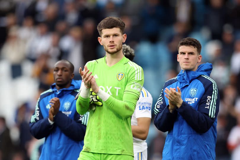 Leeds United goalkeeper Illan Meslier applauds the fans following their loss to Southampton -Credit:Getty Images