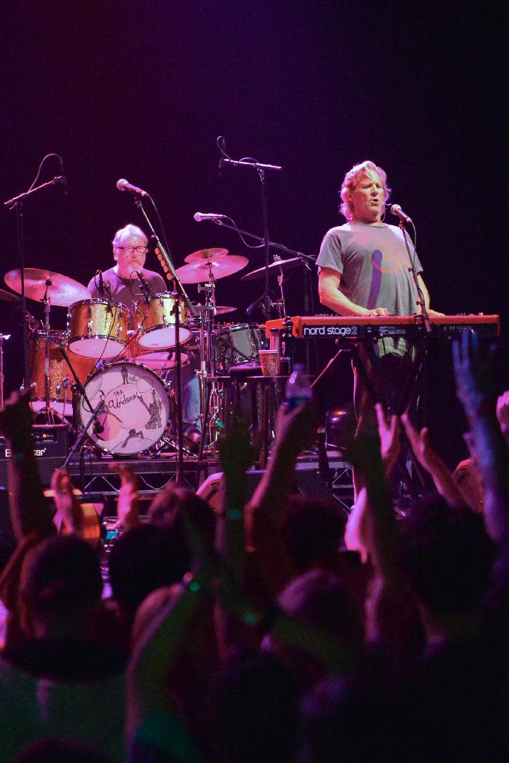 Jeff Bridges and The Abiders perform onstage at the Lebowski Fest on Friday, April 25, 2014 in Los Angeles. (Photo by Richard Shotwell/Invision/AP)