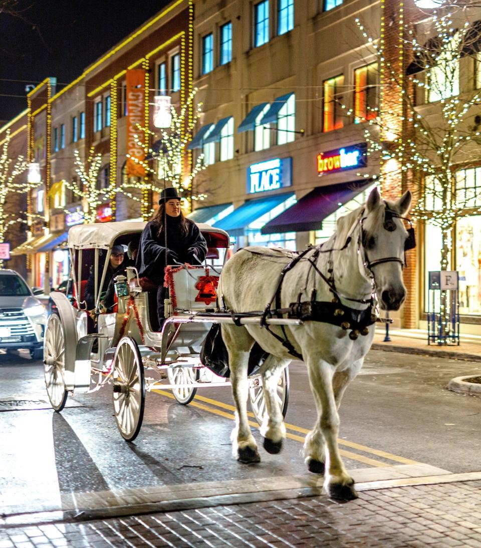 Carriage rides are offered at Easton Town Center.