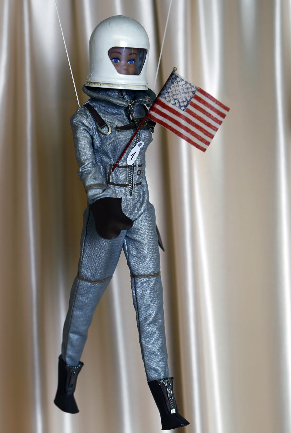 Astronaut Barbie first debuted in 1965. Here, the doll is seen photographed in 2014 at an exhibit in France.&nbsp;