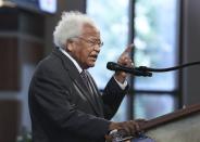 <p>91 year-old Civil Rights icon Reverend James M. Lawson spoke, honoring his longtime friend Lewis. </p>