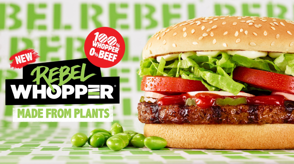 Hungry Jacks recently rolled out a vegan whopper. Source: Hungry Jacks