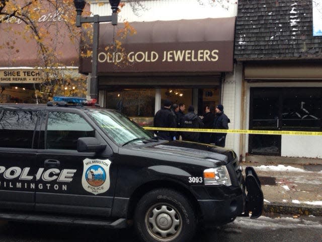 The now-defunct Solid Gold Jewelers store on Ninth Street in Wilmington.