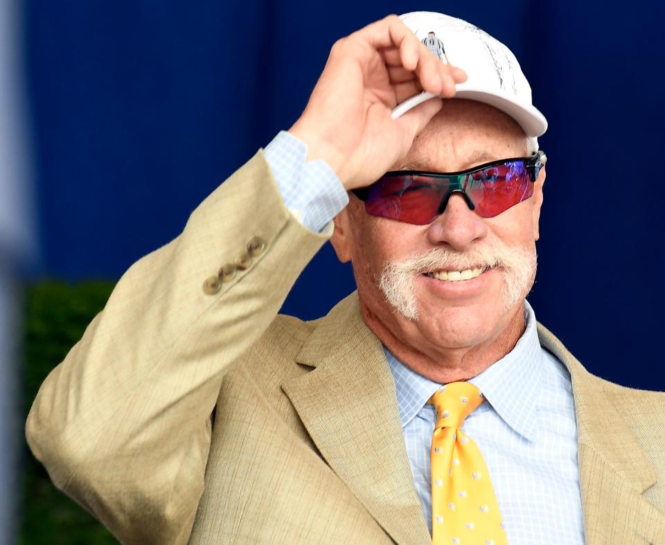 National Baseball Hall of Famer Goose Gossage, is introduced during an induction ceremony at the Clark Sports Center on Sunday, July 29, 2018, in Cooperstown, N.Y.