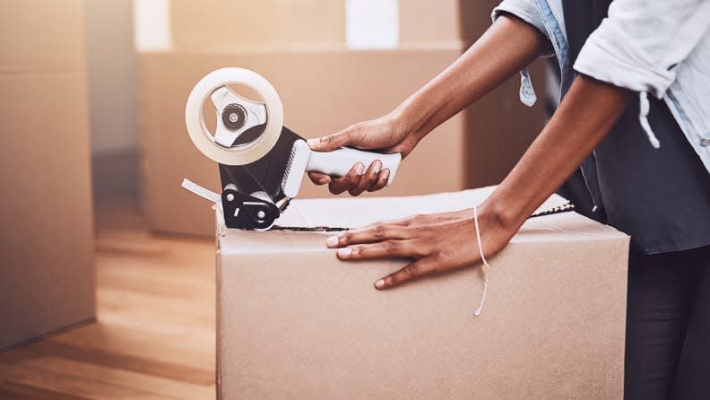 Credit:                      Getty Images / PeopleImages                                             As soon as you start packing up a box and before it gets taped shut--label it!