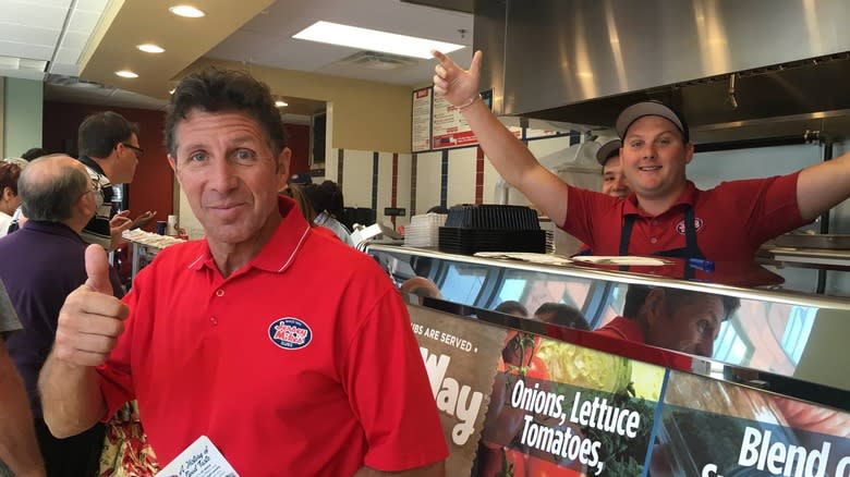 Jersey Mike's workers showing happiness