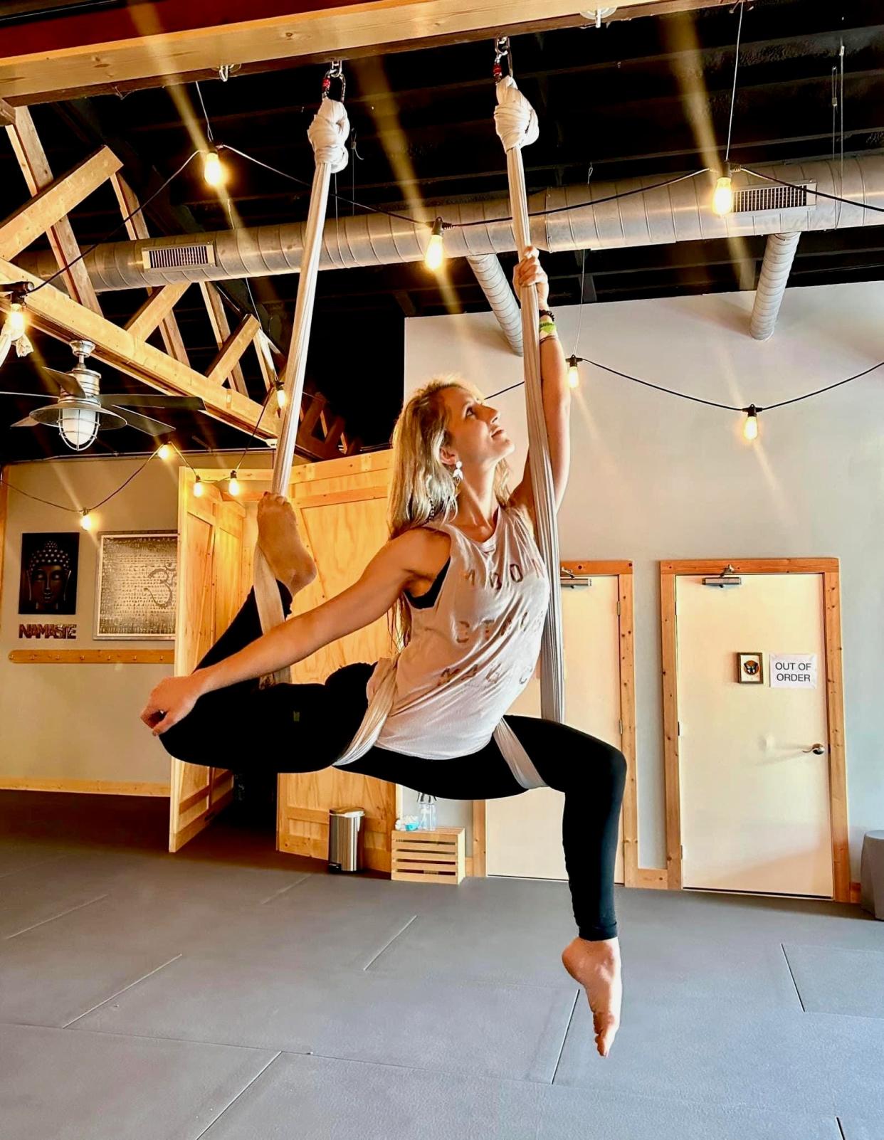 Anti-gravity yoga is a unique form.