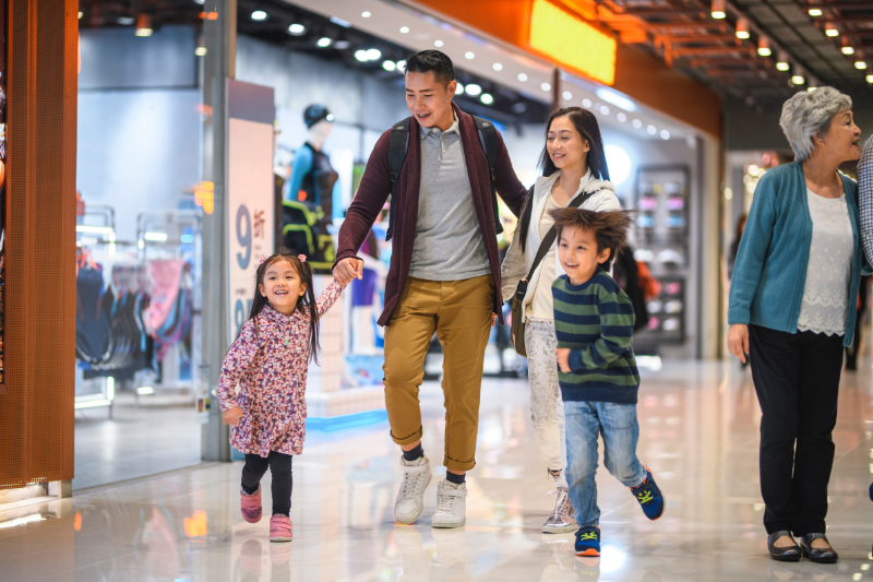 Chinese Shoppers in Mall