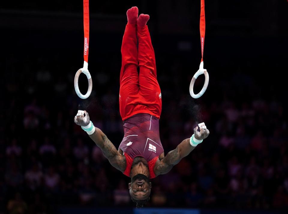 Courtney Tulloch retained his title on the men’s rings (Mike Egerton/PA) (PA Wire)