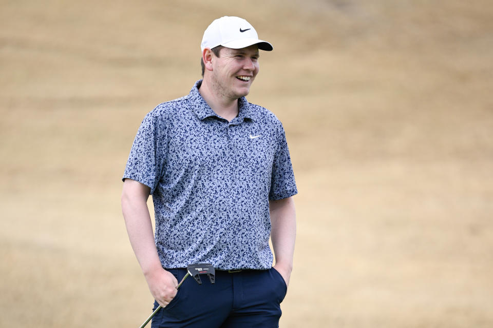 Robert MacIntyre of Scotland reacts on the first green during the third round of The American Express at Pete Dye Stadium Course on January 20, 2024 in La Quinta, California. (Photo by Orlando Ramirez/Getty Images)