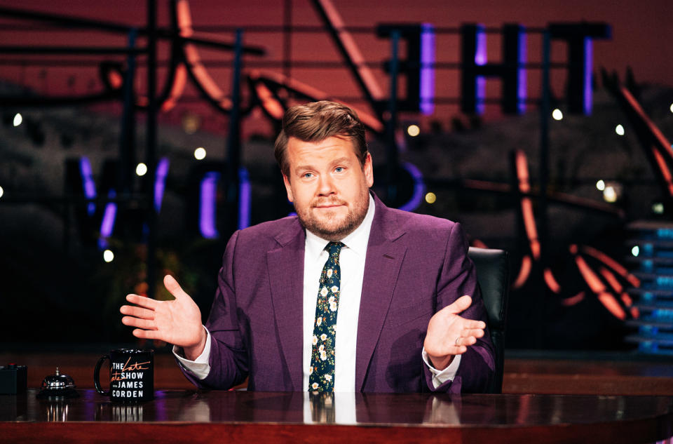 The Late Late Show with James Corden airing Thursday, October 8, 2020, with guest Armie Hammer. (Terence Patrick / CBS via Getty Images)