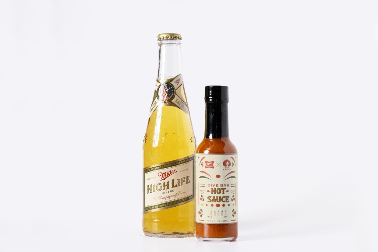 Miller High Life teamed up with Hot N Saucy to create a Dive Bar Hot Sauce made with the beer.