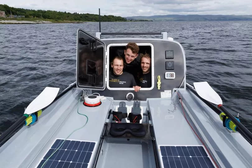 The trio are set to row across the Pacific ocean