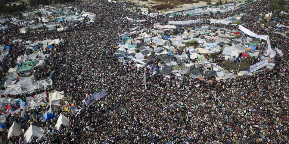 tahrir square tent village cairo egyptian revolution