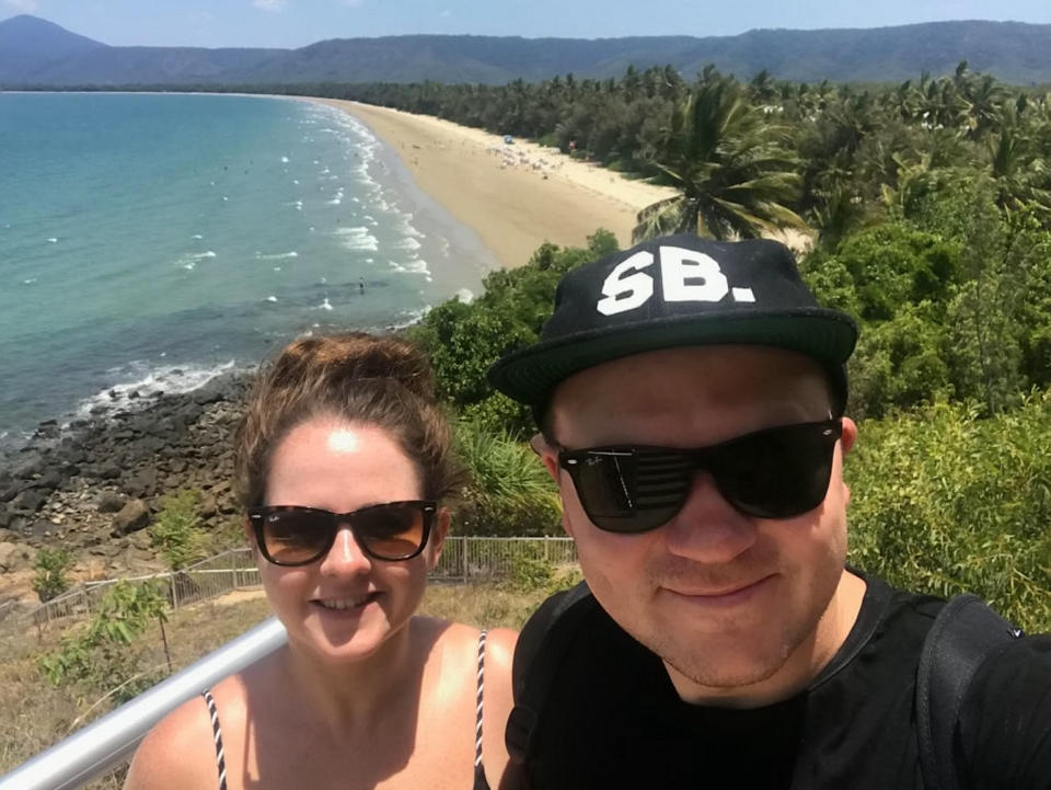 UK couple Stuart Brown and wife Amie were honeymooning in Australia. Photo: Mega