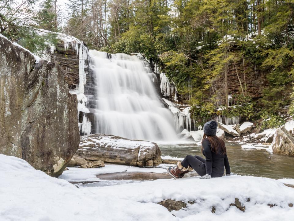 Muddy Creek Falls in Swallow Falls State Park in Oakland, Maryland.