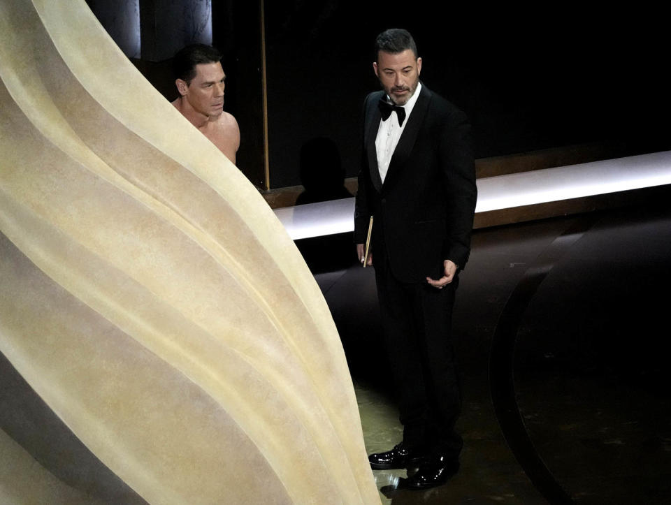 John Cena, left, and Jimmy Kimmel  (Chris Pizzello / AP)