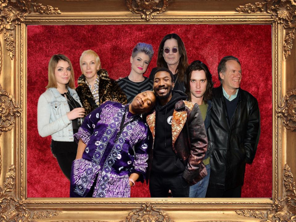 <p>Family portrait: Lola and Annie Lennox (left), Femi and Made Kuti (front), Kelly and Ozzy Osbourne (back), and Rufus and Loudon Wainwright III (right)</p> (Getty Images/iStockphoto/ Alamy/ @madekuti)